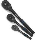 3-Piece Drive Ratchet, 1/4", 3/8", 1/2" 90-Tooth Quick-Release Ratchet
