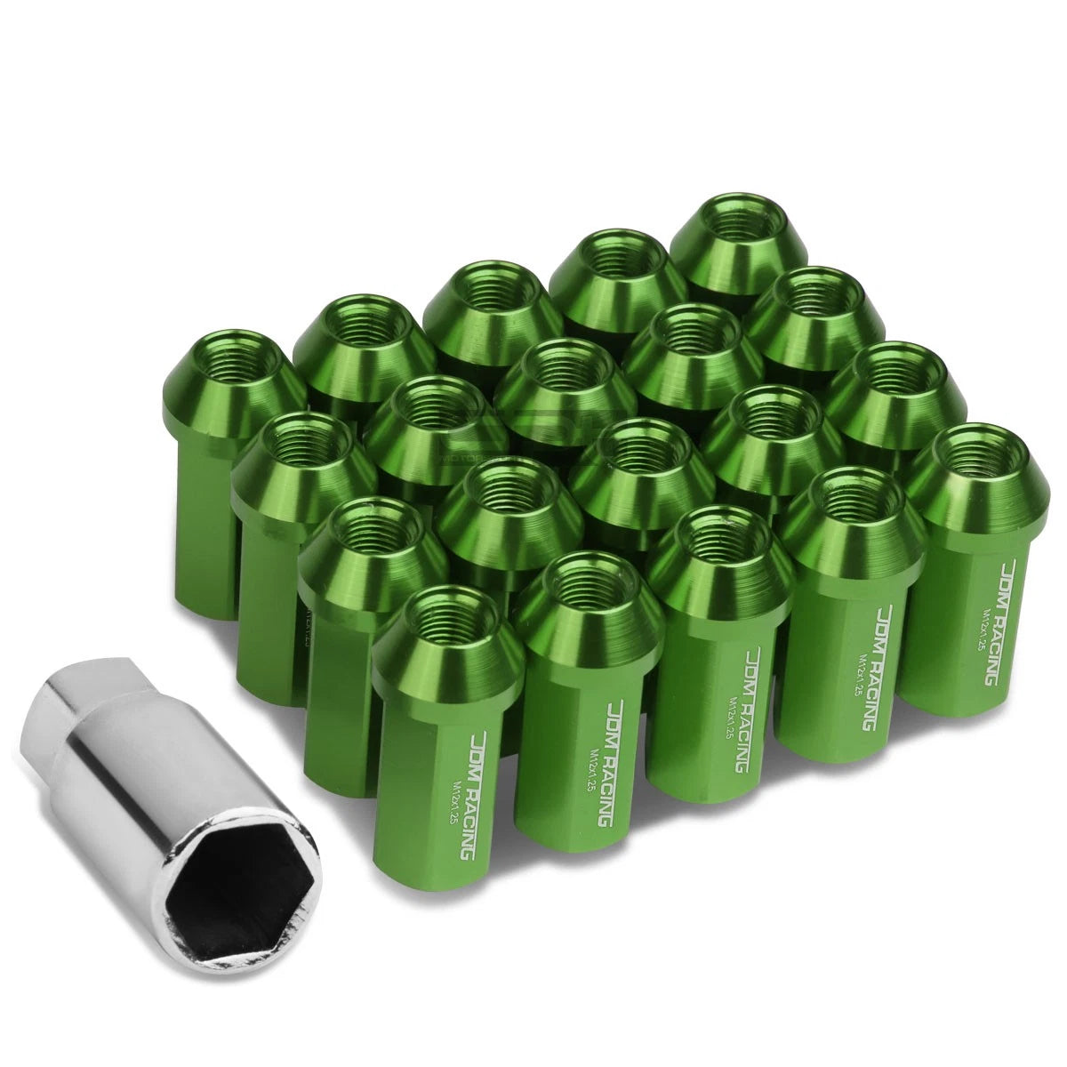 20 Closed End M12x1.25 50mm Tall 25mm Od Gun Metal Aluminum Jdm Lug