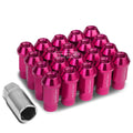 Open End M12x1.5 50mm Tall 25mm Od Pink Aluminum Jdm Lug Nuts+adapter