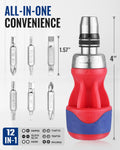WORKPRO 12-in-1 Stubby Ratcheting Multi-Bit Screwdriver S2 Steel by WORKPRO