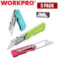 Workpro Compact Folding Utility Knife Clip Pocket Knife Box Cutter 10