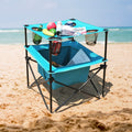 VILLEY Portable Folding Camping Picnic Table 4 Cup Holders Beach Table