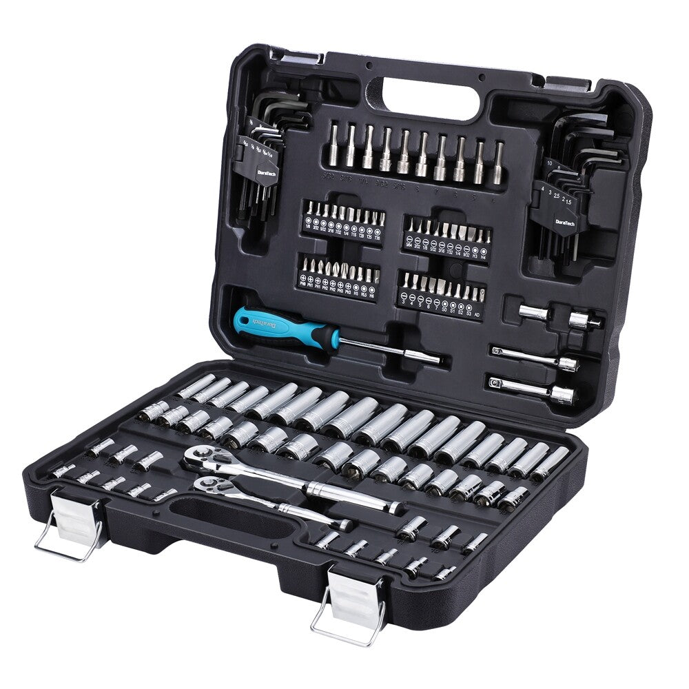 121PCS Mechanics Tool Kit SAE/Metric Ratchet Socket Set
