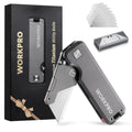 Workpro Titanium Folding Utility Knife Cnc Unibody Box Cutter Quick