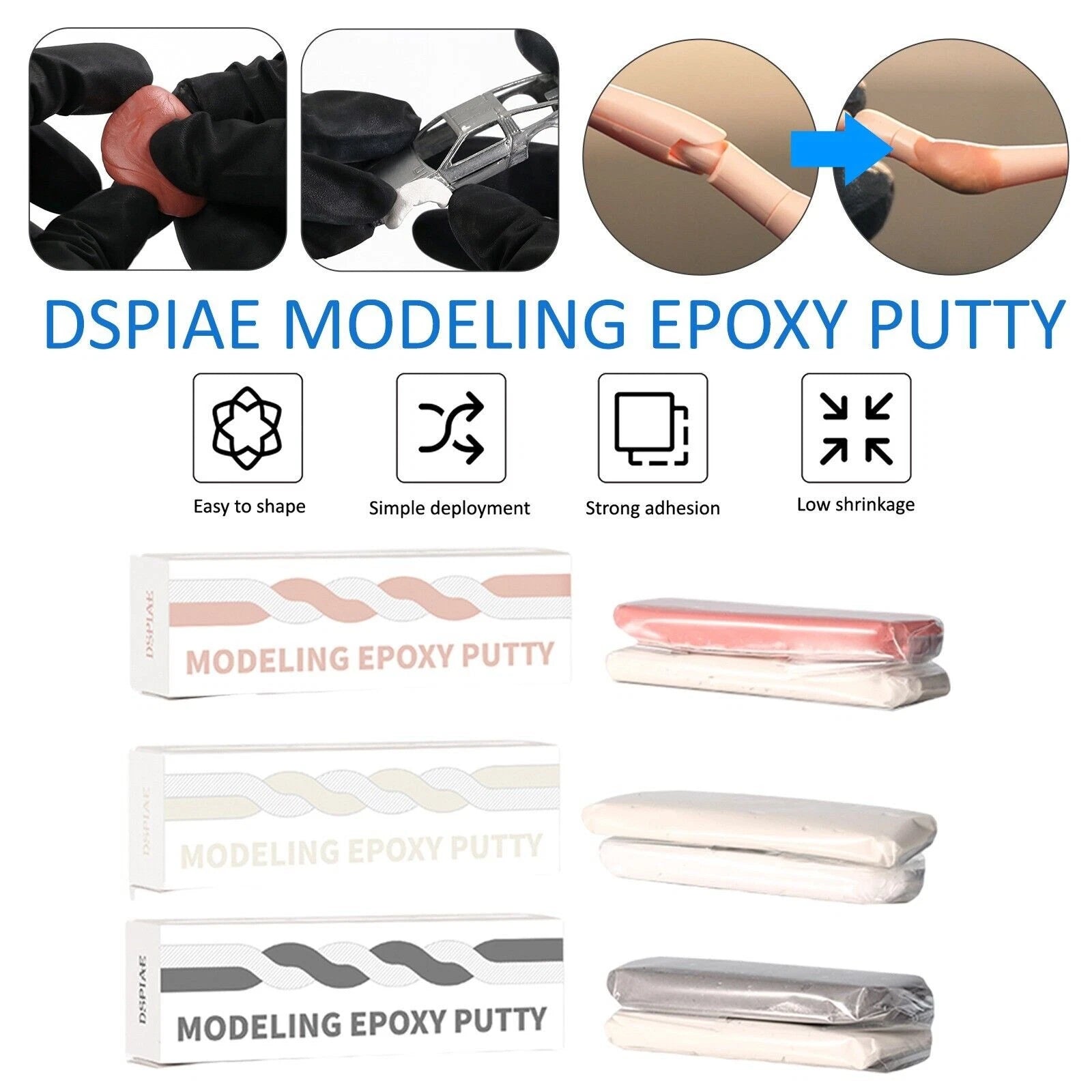 Dspiae Milliput Standard White Gray Skin Epoxy Putty Modeling