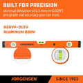 JORGENSEN 24 in Magnetic Torpedo Level Aluminum Spirit Level 45°/90°/180° Bubble