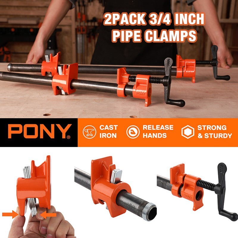 Pony 2-Pack Pipe Clamp 52 Wood Gluing Fixture