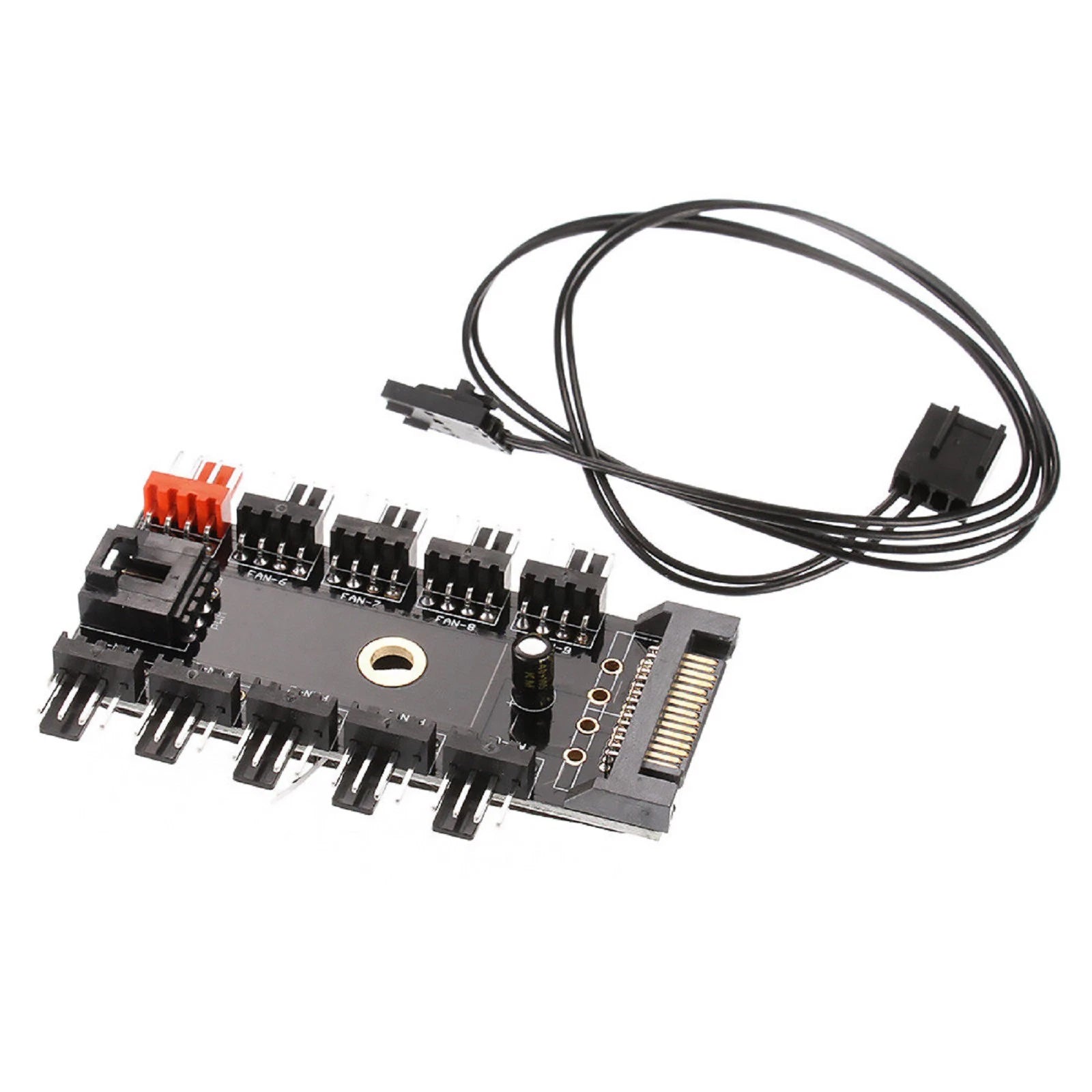 4pin Pwm Cooler Fan Hub Splitter 1 To 10 Extension Sata Power Supply