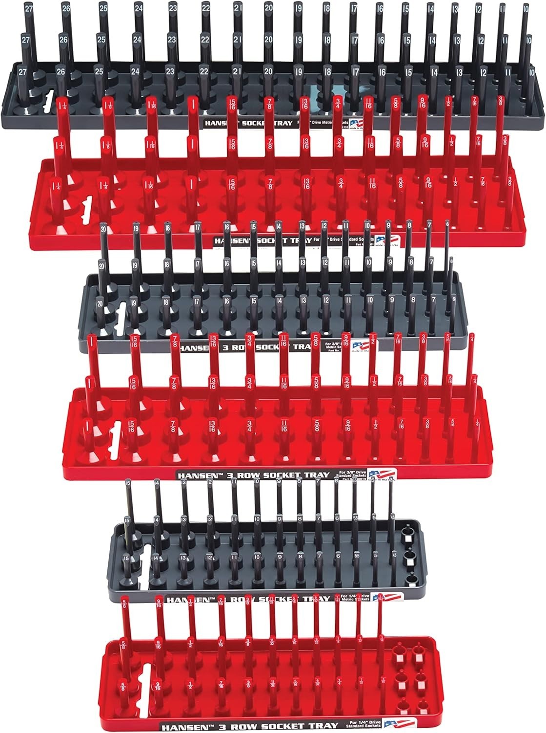 Hansen 6pc Socket Holder Tray Organizer Set