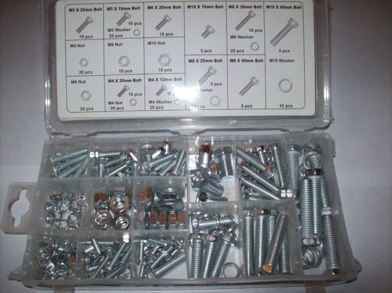 Zinc Metric Nut & Bolt Lock Washer Assortment