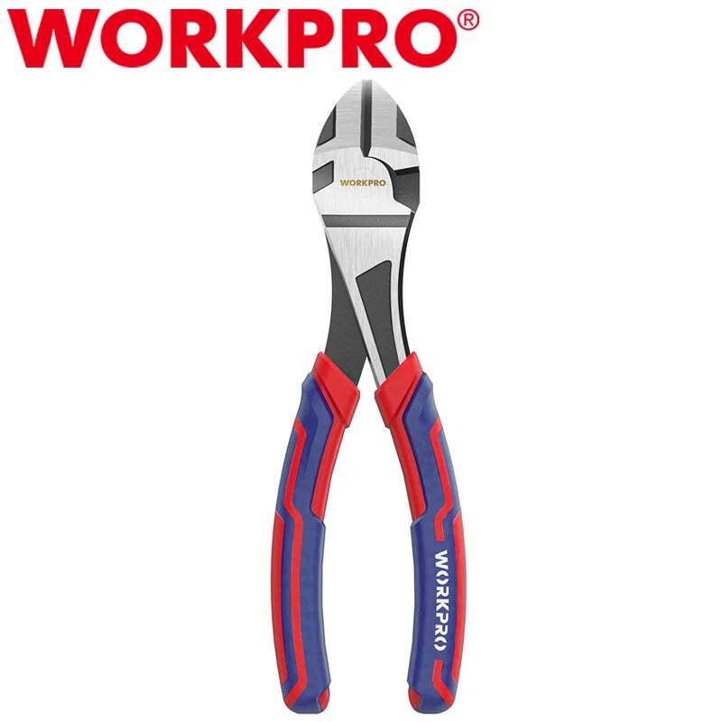 WORKPRO 7" Diagonal Pliers Bi-material Handle Comfort Grip for Cutting CRV Steel