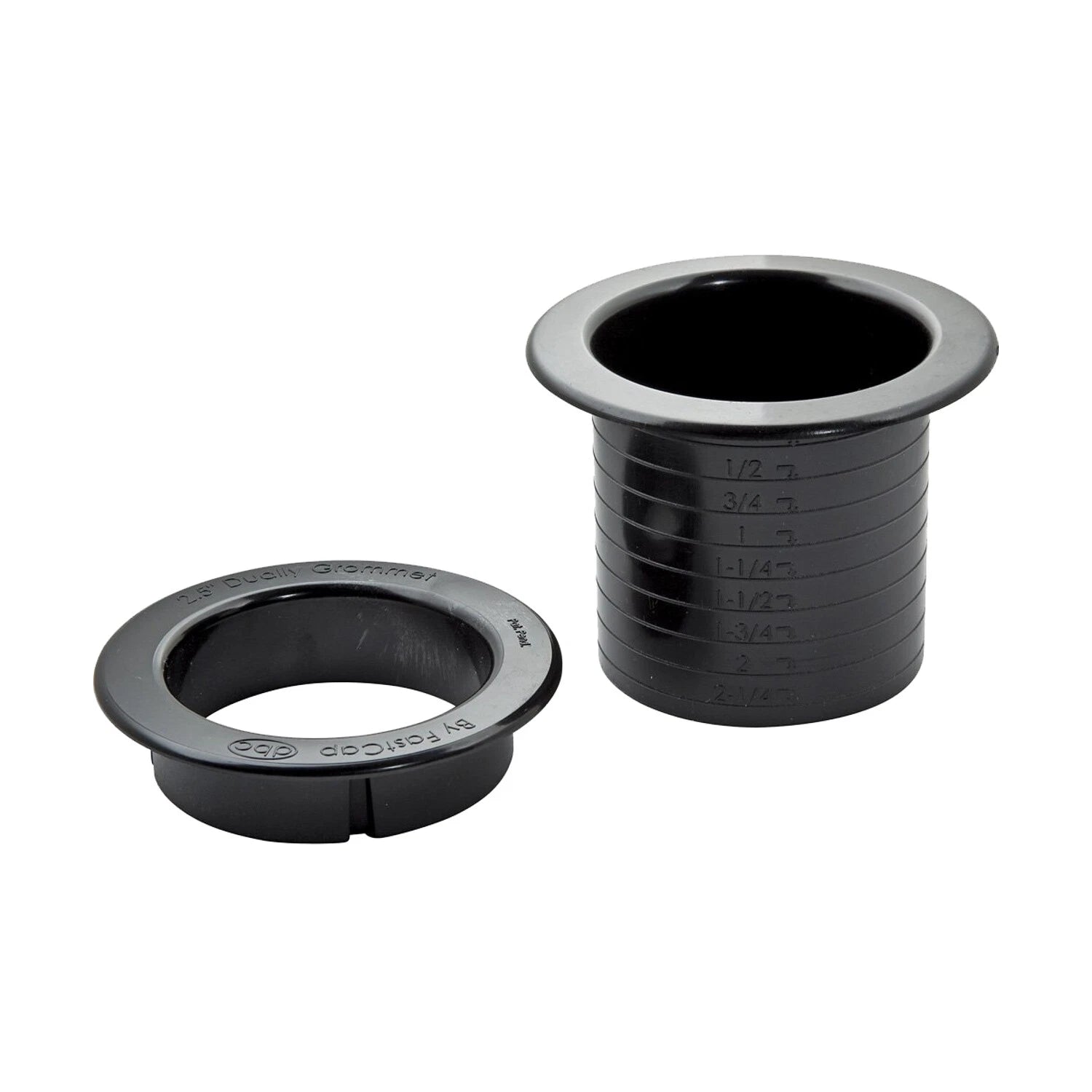 Fastcap (63mm) 2-1/2" Round Black Desk Table Hole Cover Dually Grommet