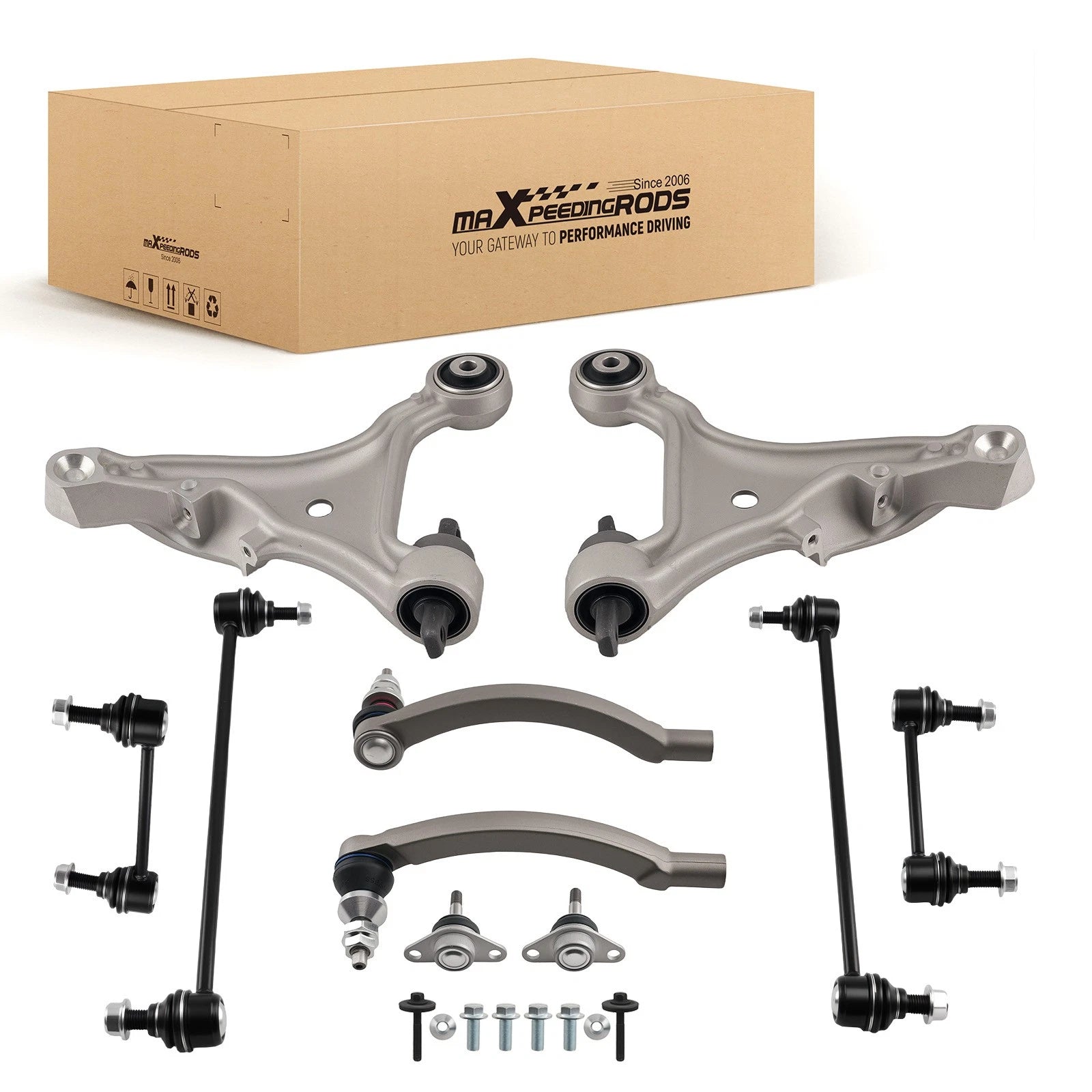 10x Front Lower Control Arm Sway Bar End Link TieRod For Volvo S60 V70 2001-2007