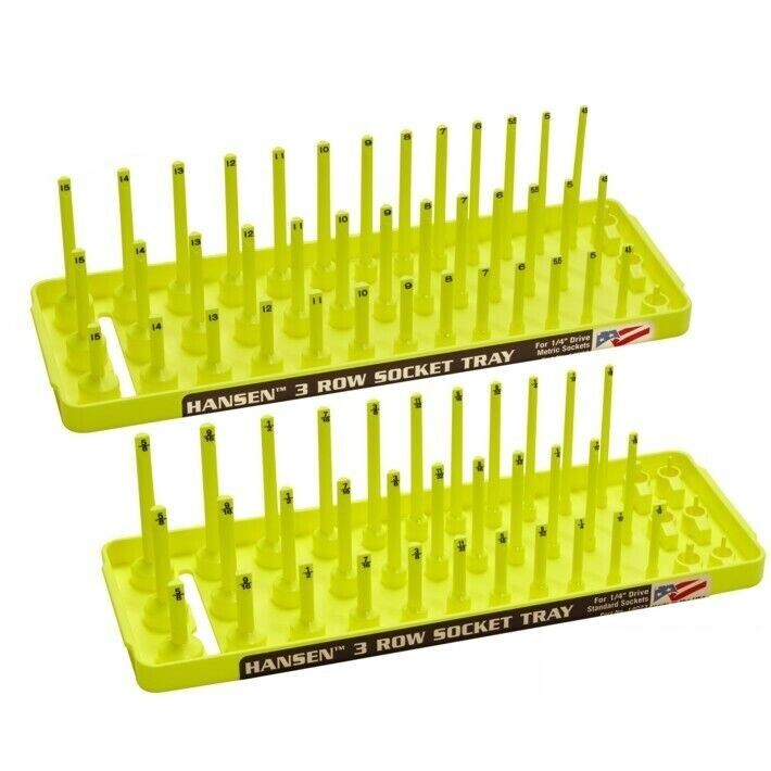Hansen 1/4" Socket Organizer Tray Holder Set 3 Row