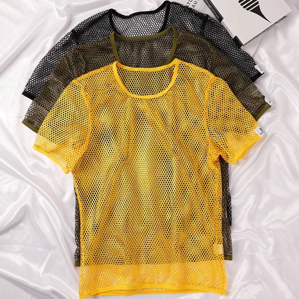 Mesh See Through Men Tshirt Fishnet Short Sleeve | Built Supply Co