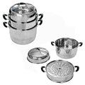 2-tier 14 Inch Stainless Steel Stackable Steamer Pot, With Lid,