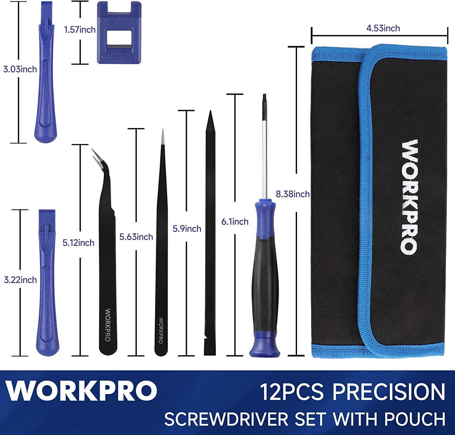 WORKPRO 12PCS Precision Screwdriver Set with Magnetic Torx Bit by WORKPRO