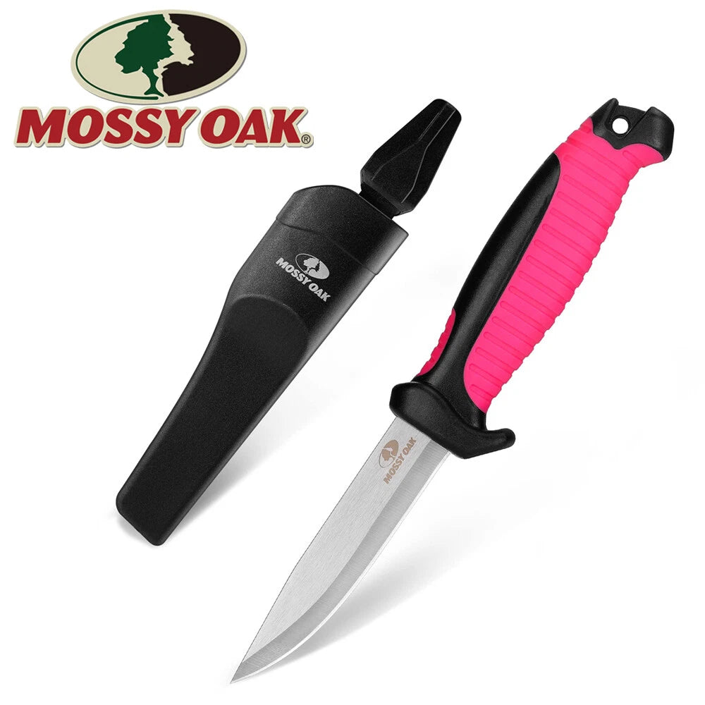 Mossy Oak Outdoor Fixed Blade Knife 4" Stainless Steel Drop Point Blade w/Sheath
