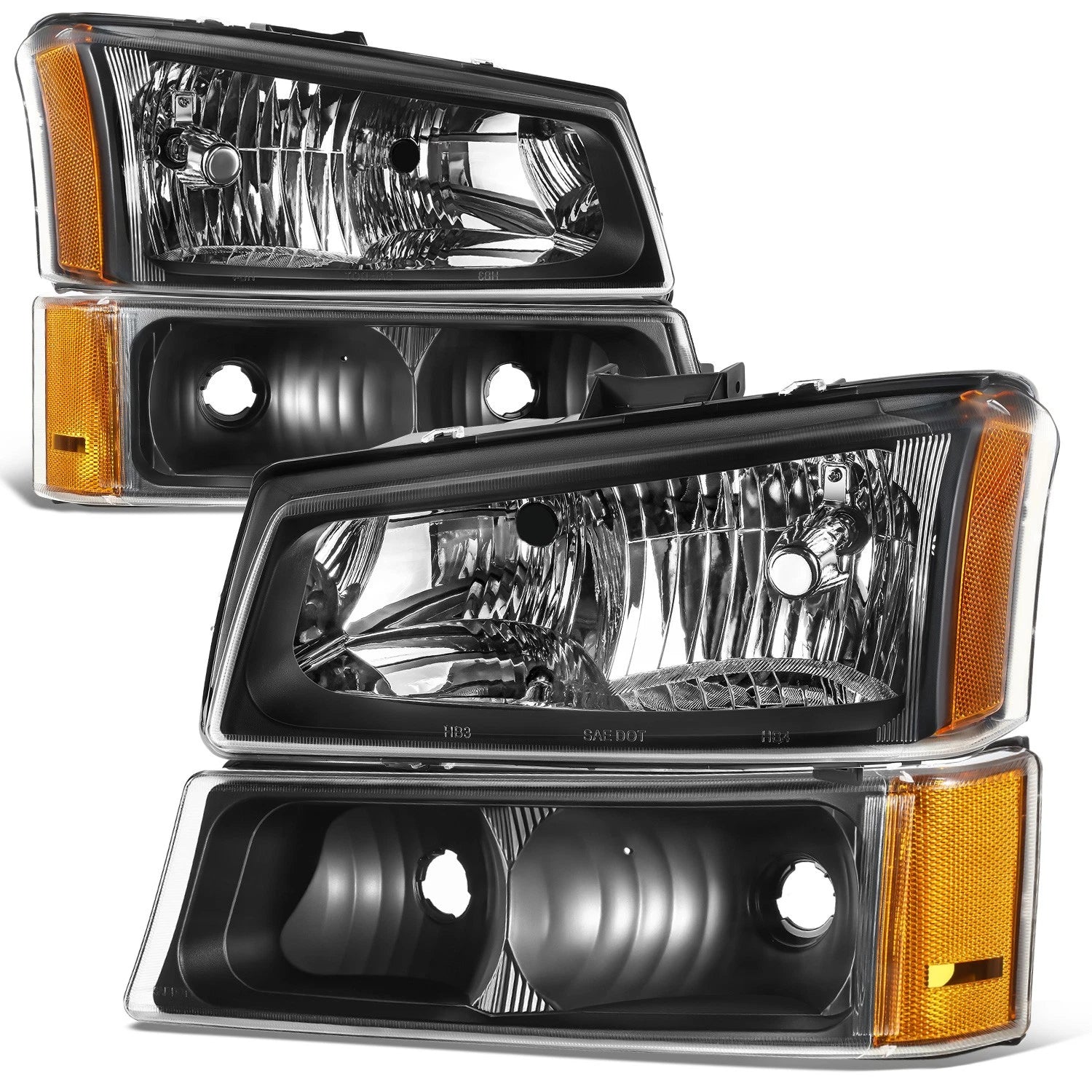 Fit 03-07 Chevy Avalanche Silverado Black Amber | Built Supply Co