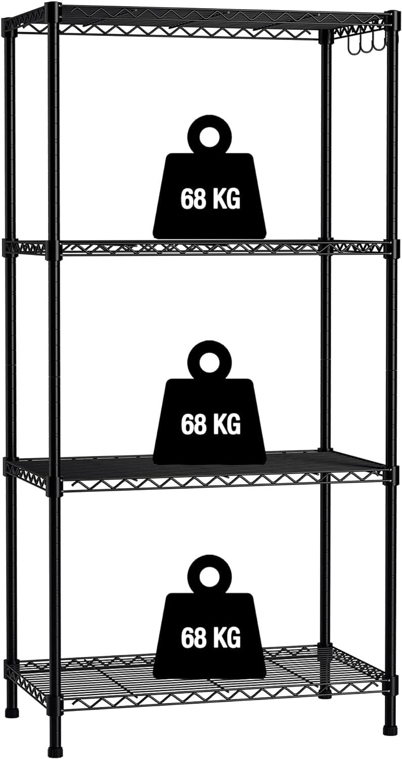 WORKPRO Storage Shelves, 4 Tier Metal Shelving Unit, Garage Wire Rack Adjustable
