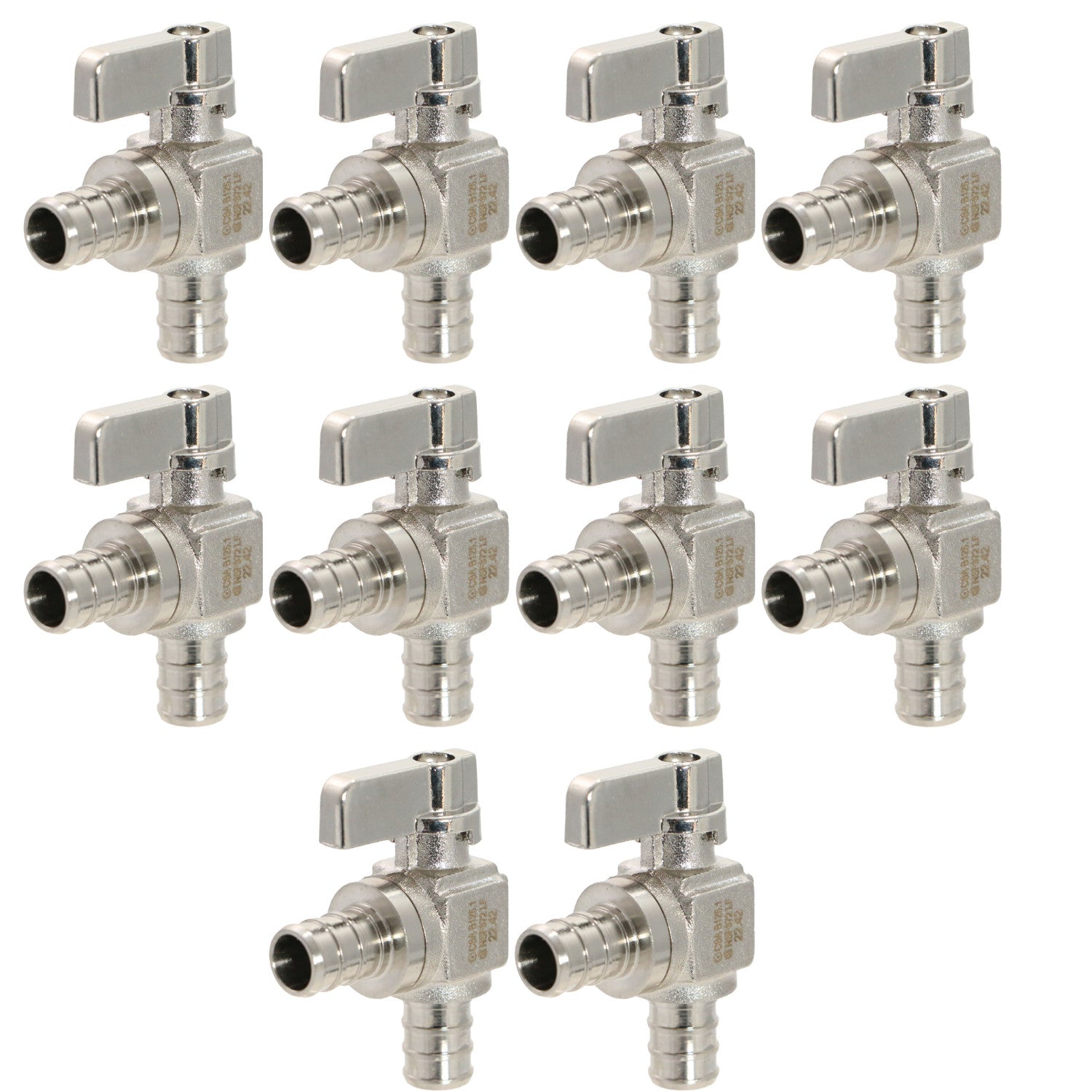 XFITTING 1/2" PEX B x 1/2" Angle Stop Valve 10 Pack