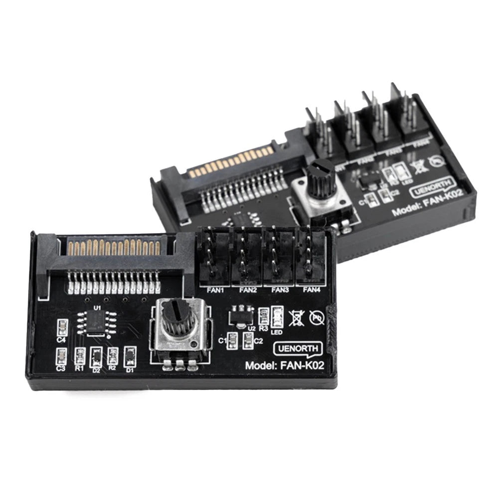 4pin For Pwm Fan Hub Controller With For Sata/DC Input Up To 60W