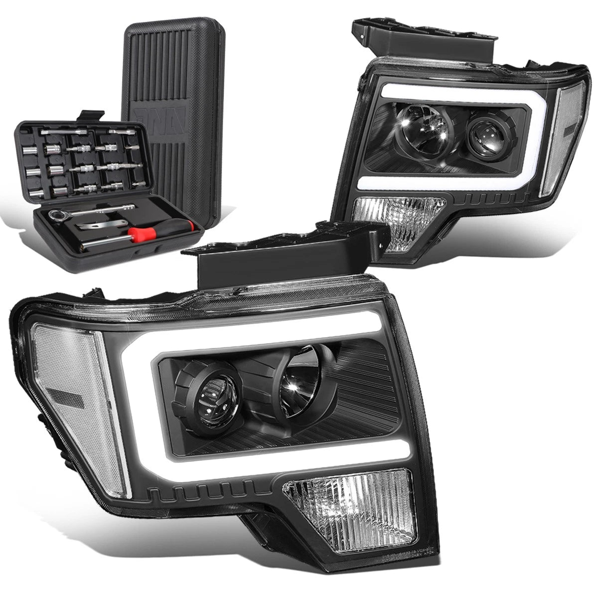 For 2009-2014 Ford F150 Led Drl Tube Black Clear | Built Supply Co