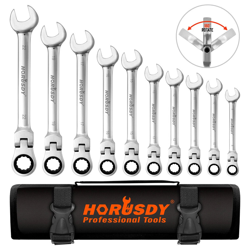 8-22mm Flexible Head Ratcheting Wrench Combination | Built Supply Co