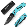 Flissa Folding Pocket Knife Survival Knife Glass Breaker Seatbelt