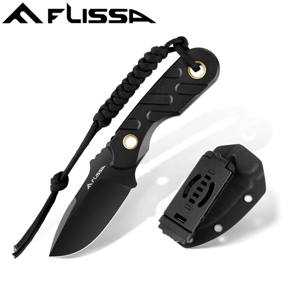 Flissa 7" Fixed Blade Knife Full Tang Hunting Knife Tactical Knife