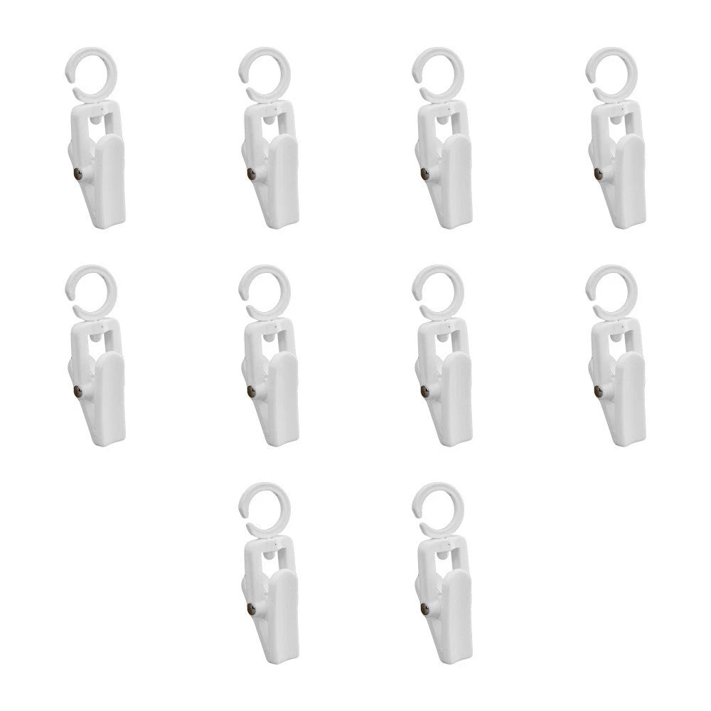 White Plastic Laundry Swivel Hook Clips Clothes Pin Retail Fixture