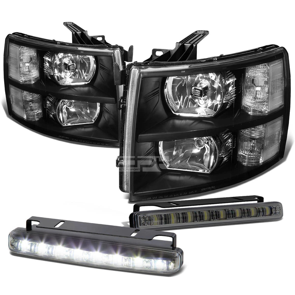 Black Housing Headlight+clea<wbr/>r Turn Signal+LED | Built Supply Co
