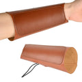 Leather Arm Full Forearm Coverage Recoil Protection Brass Buckles