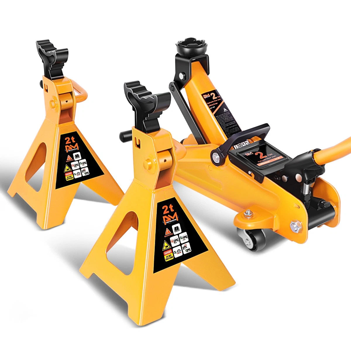 11"-17" Adjustable 4000lbs Capacity Hydraulic Orange Floor Jack +