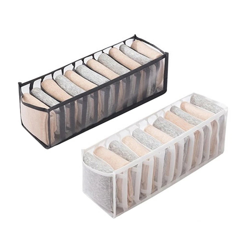 Breathable Mesh Storage Box Foldable With 11 Compartments For Socks
