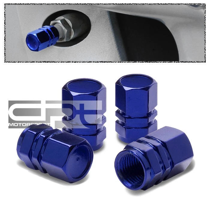 Aluminum Tire/rim Valve Air Port Dust Cover Stems Cap/caps Rt059 Blue