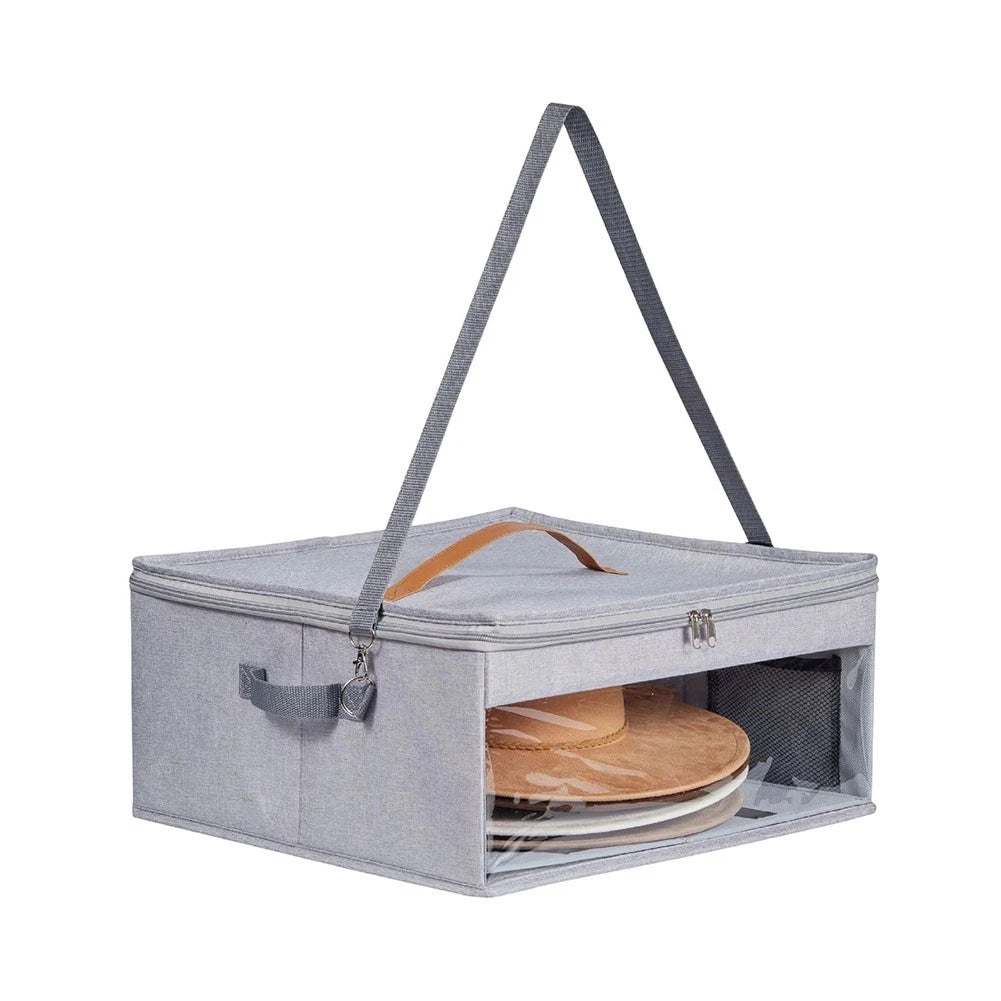 Stackable Cowboy Hat Box 42x42x20cm Crush Proof Dust Proof Travel Case