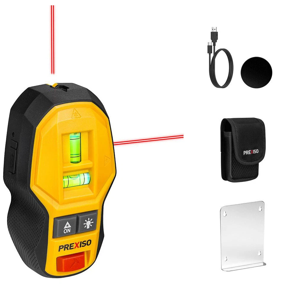 Prexiso 2-in-1 Rechargeable Magnetic Stud Finder W/cross-line Laser