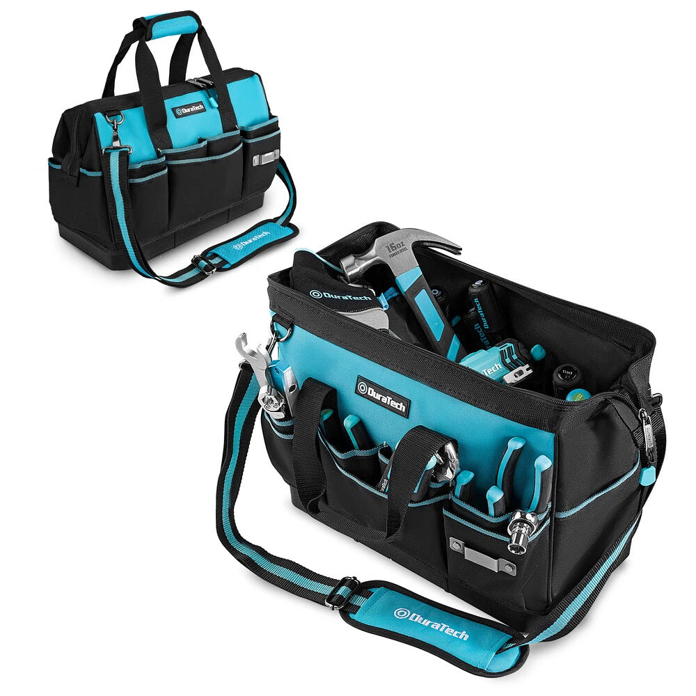 Duratech 16" Heavy Duty Tool Bag 18pocket Tool Organizer Wide Open
