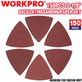 Workpro Triangle Sanding Pads 3-1/8" Hook Loop For Oscillating Multi