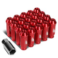 J2 7075 Forged Aluminum M12x1.5 6cm Open-end Lug Nut Set W/adapter Red