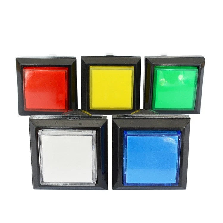 New Arcade Square Push Buttons Illumilated Led Light W/ Microswitch