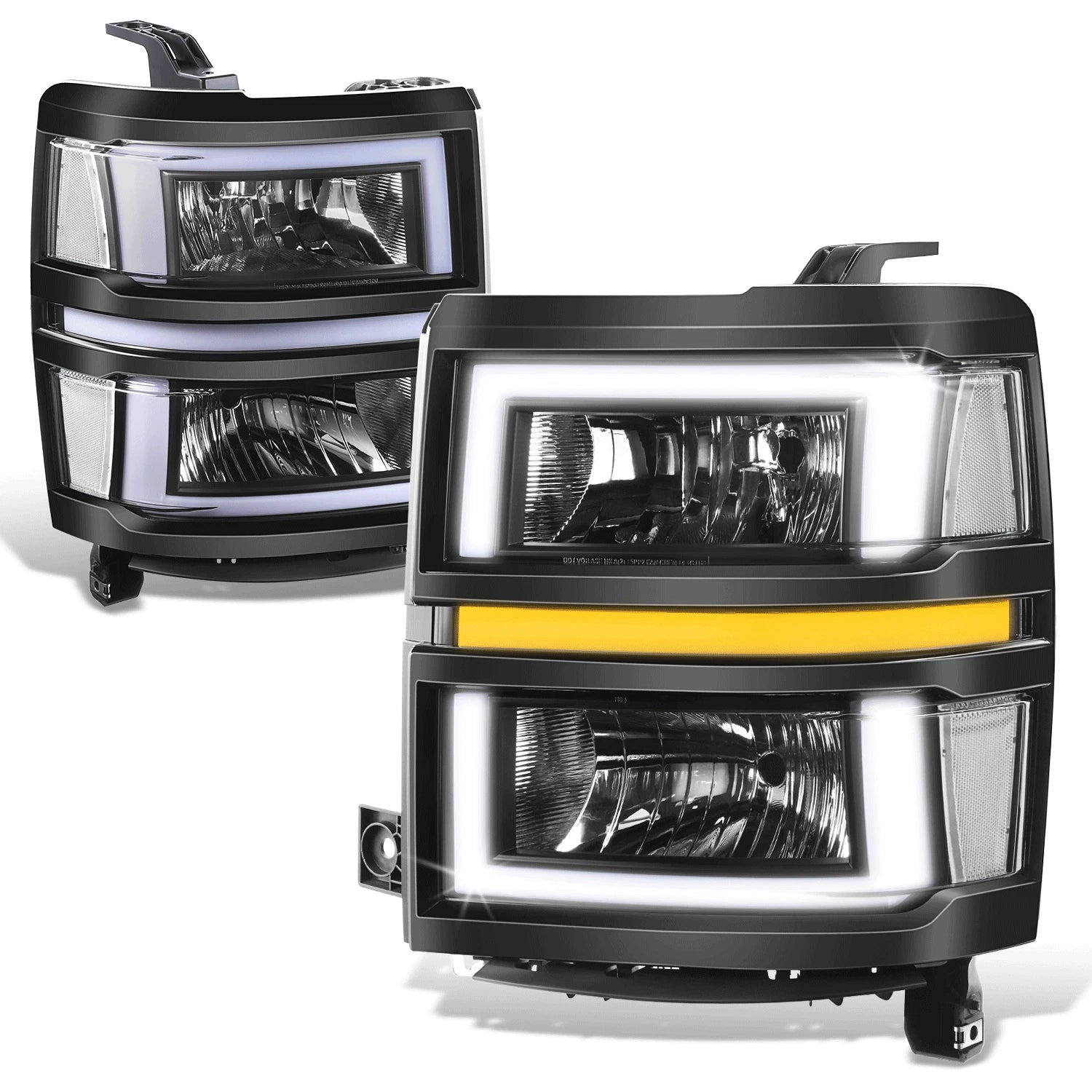 Fit 14-15 Chevrolet Silverado 1500 Black/clear 3d | Built Supply Co