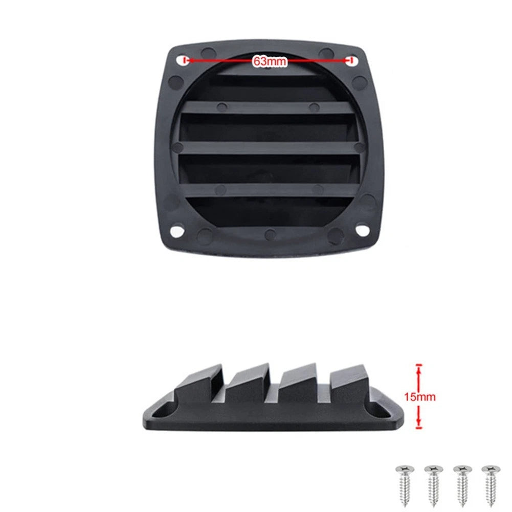 Black Louvered Vents For Marine Boat Yacht Hull 2x 3 Inch Ventilation