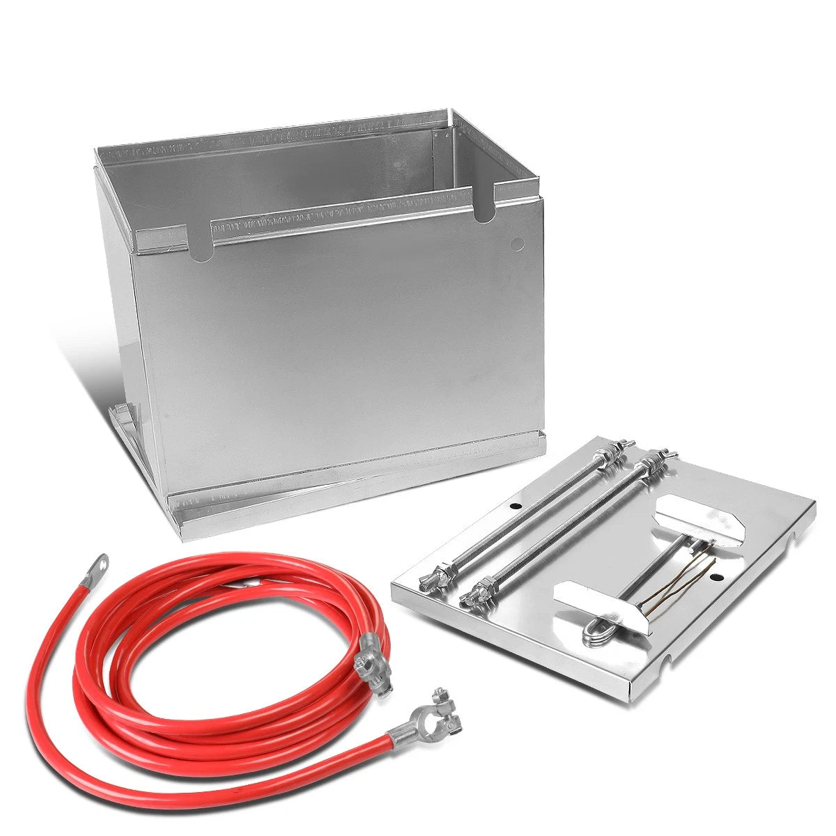 Aluminum Battery Box Relocation Kit W/2-gauge Cable Wire 13.5"w X