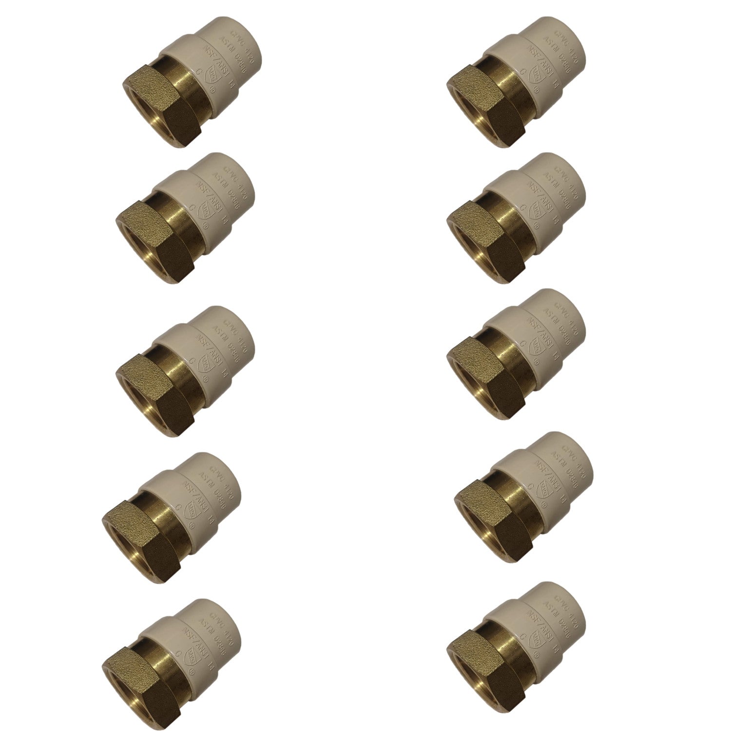 XFITTING 3/4" Female NPT x 3/4" CPVC Adapter 10 Pack
