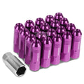 Open End M12x1.5 60mm Tall 20mm Od Purple Aluminum Jdm Lug