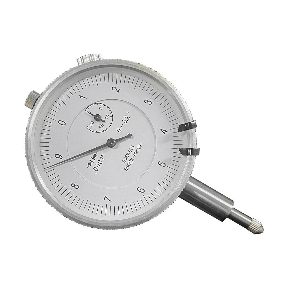 0.2" High Precision Dial Indicator, Shock-proof, Lug Back, 0.0001''