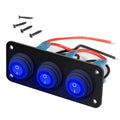3 Gang 12V 20a Toggle Rocker Switch Panel Led Waterproof For Car Boat
