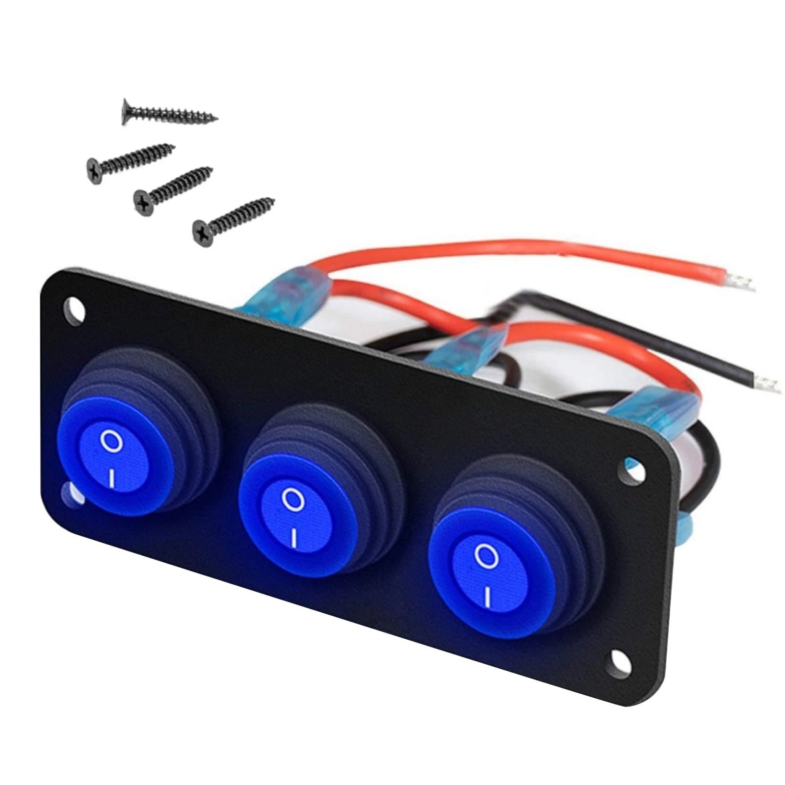 3 Gang 12V 20a Toggle Rocker Switch Panel Led Waterproof For Car Boat